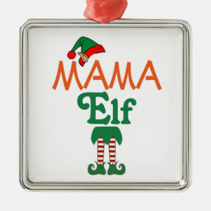 Ornement Carré Argenté Mama Elf