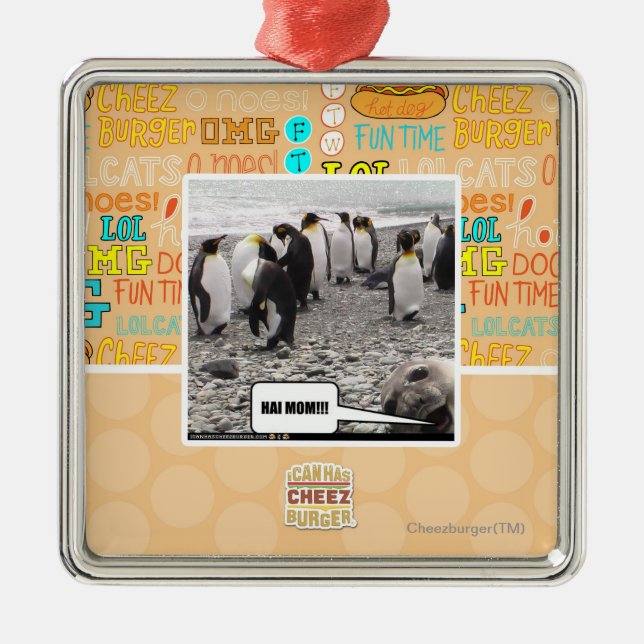 ORNEMENT CARRÉ ARGENTÉ MAMAN DE HAI ! ! ! (Devant)