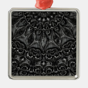 Ornement Carré Argenté Mandala