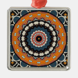 Ornement Carré Argenté Mandala