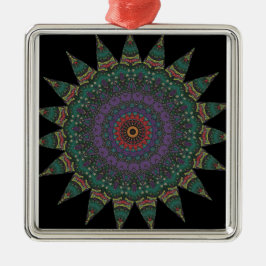 Ornement Carré Argenté Mandala