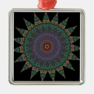 Ornement Carré Argenté Mandala