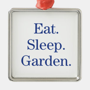 Ornement Carré Argenté Mangez. Sommeil. Jardin