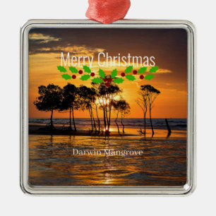 Ornement Carré Argenté Mangrove de Darwin, Joyeux Noël