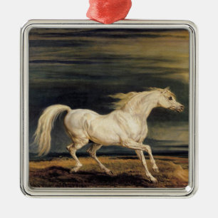 Ornement Carré Argenté Marengo le cheval blanc (par James Ward)
