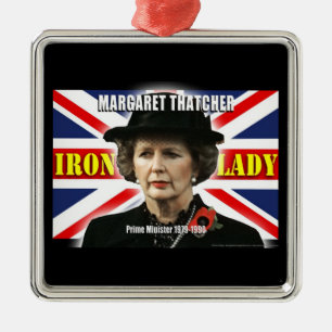 Ornement Carré Argenté Margaret Thatcher Premier ministre