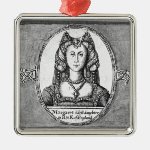 Ornement Carré Argenté Margaret Tudor avec deux de ses maris