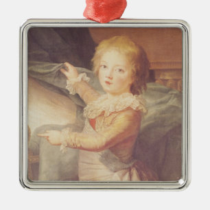 Ornement Carré Argenté Marie-Antoinette et ses enfants