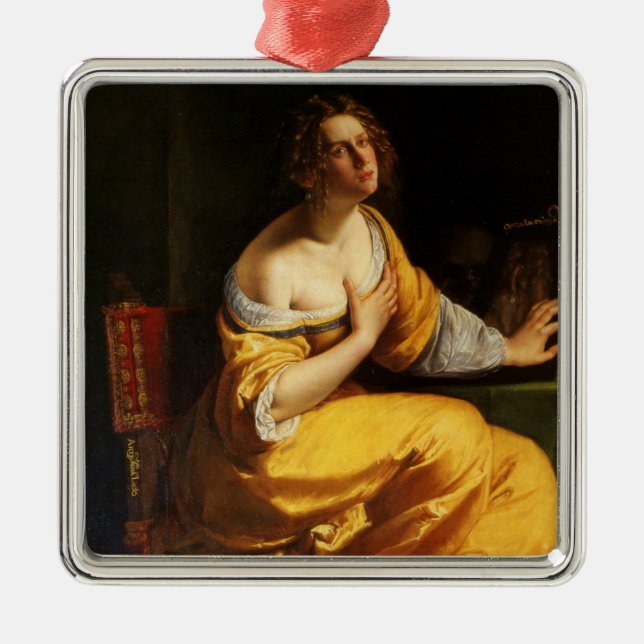 Ornement Carré Argenté Mary Magdalene (par Artemisia Gentileschi) (Devant)