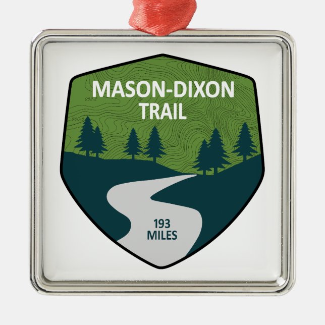 Ornement Carré Argenté Mason-Dixon Trail (Devant)