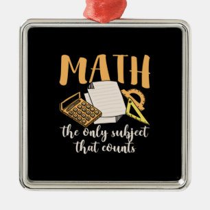 Ornement Carré Argenté Math Enseignant Math Le Seul Sujet