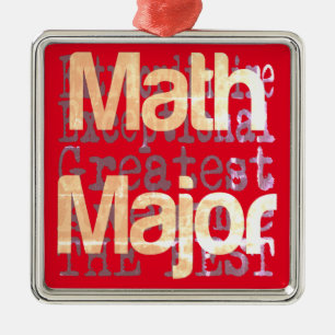Ornement Carré Argenté Math Major Extraordinaire