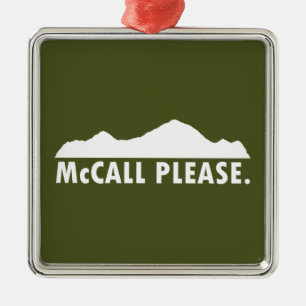 Ornement Carré Argenté McCall Idaho S'Il Vous Plaît