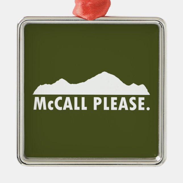 Ornement Carré Argenté McCall Idaho S'Il Vous Plaît (Devant)