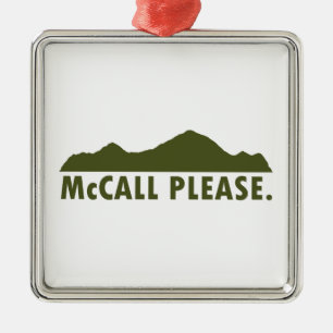 Ornement Carré Argenté McCall Idaho S'Il Vous Plaît