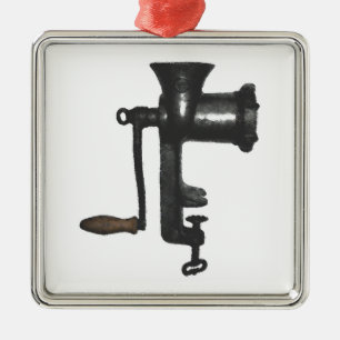 Ornement Carré Argenté MeatGrinder vintage