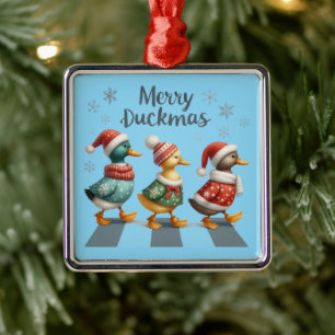 Ornement Carré Argenté Merry Duckmas