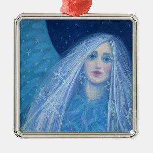 Ornement Carré Argenté Metelitsa Neige fille Snégurochka Noël Angel