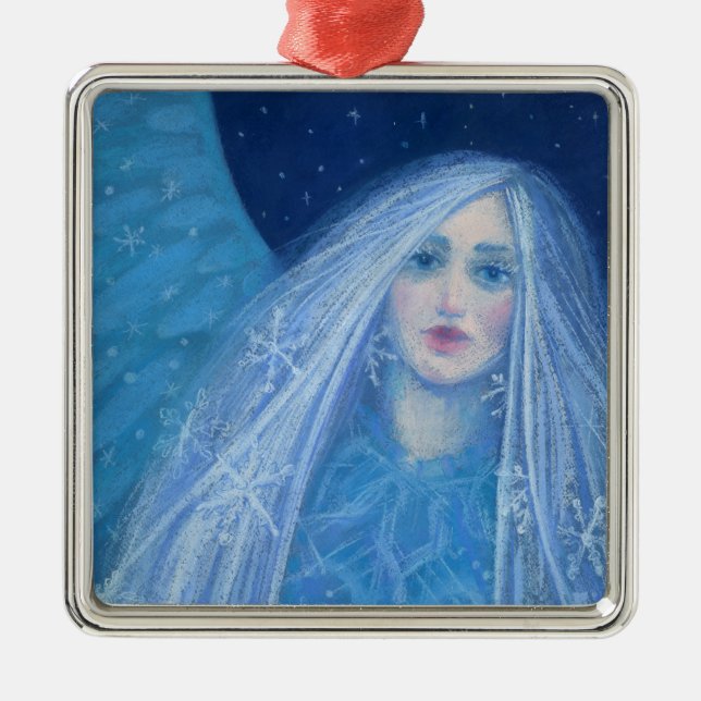 Ornement Carré Argenté Metelitsa Neige fille Snégurochka Noël Angel (Devant)