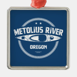 Ornement Carré Argenté Metolius River Oregon Kayaking