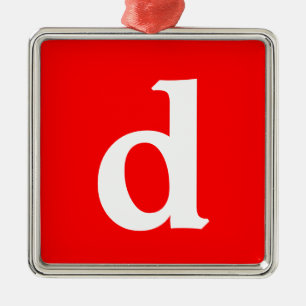 Ornement Carré Argenté Minimalist modern red white monogrammed