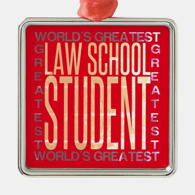 Ornement Carré Argenté Monde meilleur étudiant de droit (Devant)