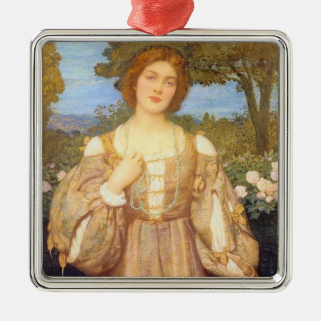 Ornement Carré Argenté Monna Giovanna (par Edward Robert Hughes) (Devant)