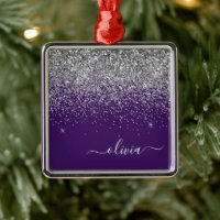 Monogramme de Parties scintillant d'argent violet