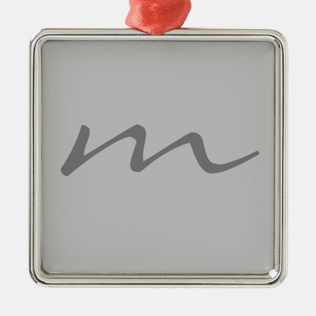 Ornement Carré Argenté Monogramme moderne tendance professionnel (Devant)