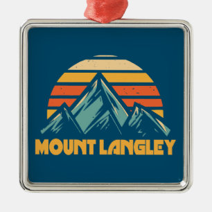 Ornement Carré Argenté Mont Langley California Retro Turquoise
