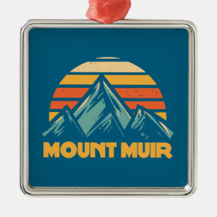 Ornement Carré Argenté Mont Muir California Retro Turquoise