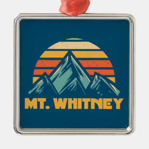 Ornement Carré Argenté Mont Whitney Californie Turquoise Rétro