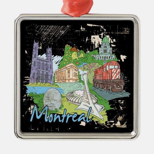 Ornement Carré Argenté Montréal (Devant)