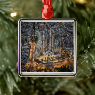 Ornement Carré Argenté Monuments La Sagrada