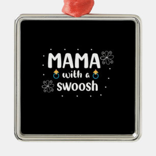 Ornement Carré Argenté Mother Gift Mama With A Swoosh