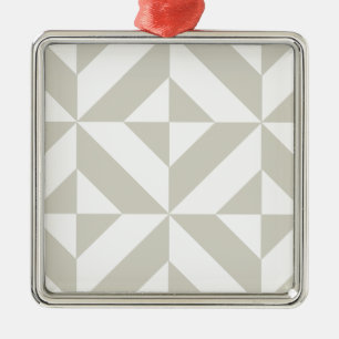 Ornement Carré Argenté Motif de cube géométrique gris moyen