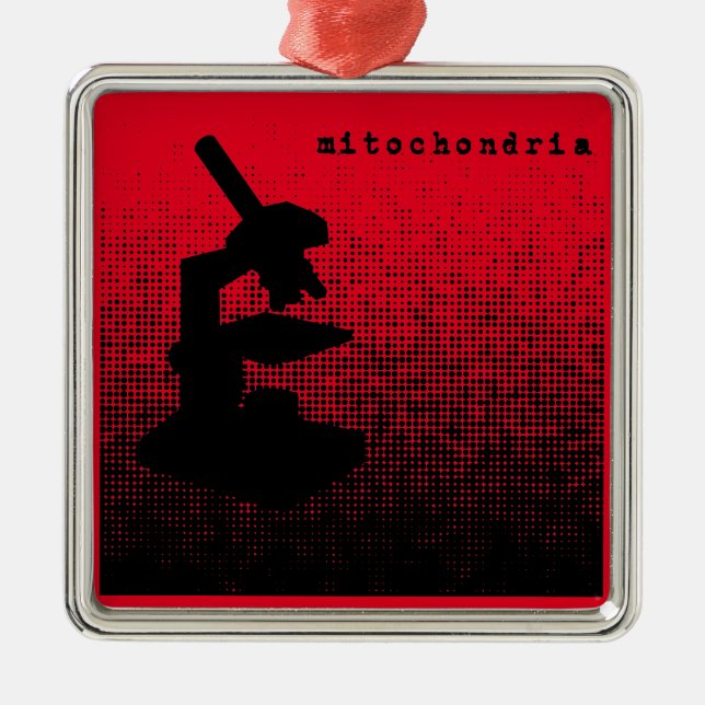 Ornement Carré Argenté Motif de point de microscope (Devant)