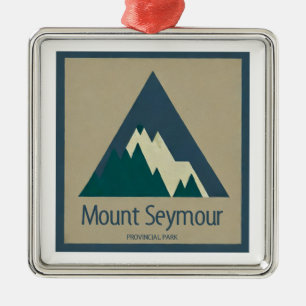 Ornement Carré Argenté Mount Seymour Provincial Park Rustique
