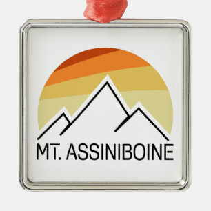Ornement Carré Argenté Mt. Assiniboine Retro