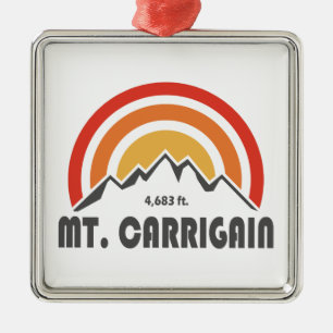 Ornement Carré Argenté Mt. Carrigain New Hampshire