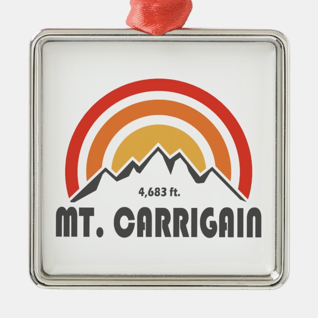 Ornement Carré Argenté Mt. Carrigain New Hampshire (Devant)