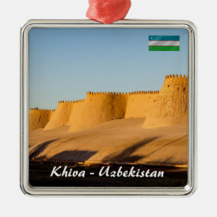 Ornement Carré Argenté Mur de la ville de Khiva - Ouzbékistan