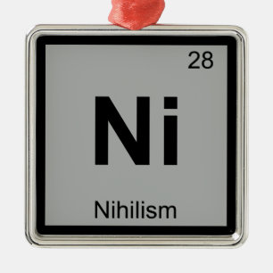 Ornement Carré Argenté N - Nihilisme Philosophie Chimie Tableau Périodiqu