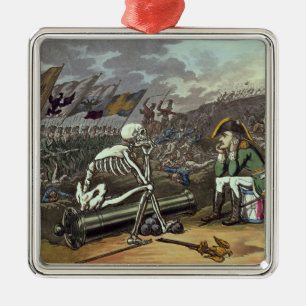 Ornement Carré Argenté Napoléon et squelette, 18ème