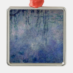 Ornement Carré Argenté Nénuphars de Claude Monet   : Saules pleurants