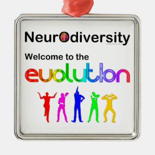 Ornement Carré Argenté Neurodiversity Welcome