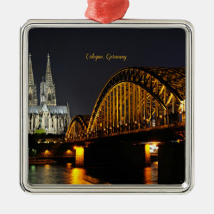 Ornement Carré Argenté Night Lights Cologne, Allemagne,