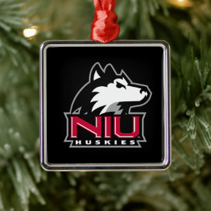 Ornement Carré Argenté NIU Huskies
