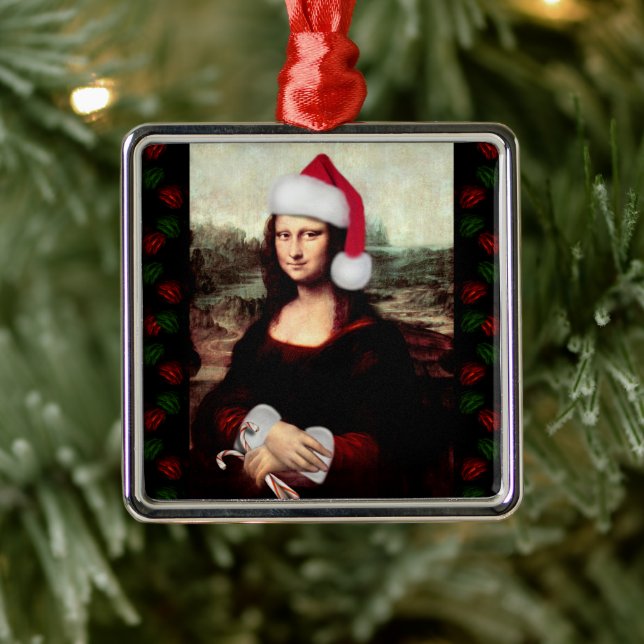 Ornement Carré Argenté Noël de Mona Lisa (Arbre)