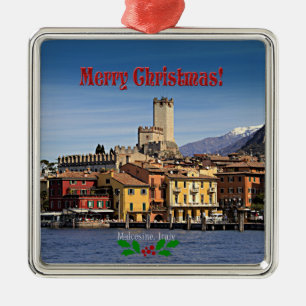Ornement Carré Argenté Noël - Malcesine, Italie